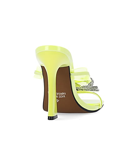 360 degree animation of product Yellow bow detail heeled mules frame-10