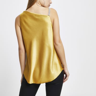Yellow cami with bling strap