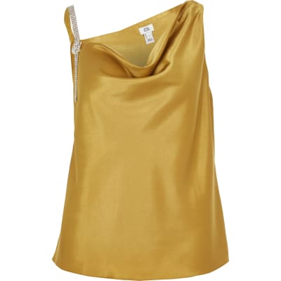 Yellow cami with bling strap