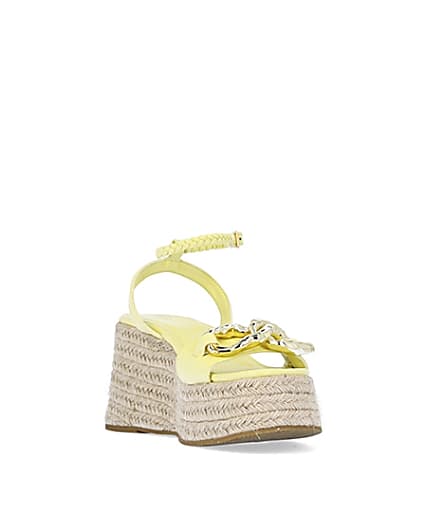 360 degree animation of product Yellow chain detail flatform wedges frame-19