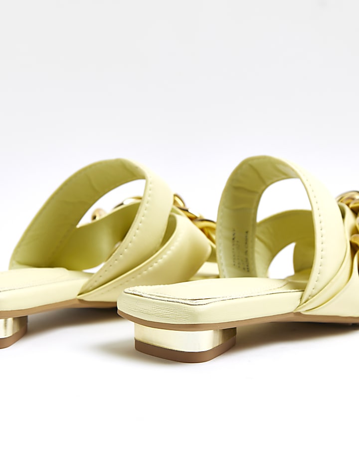 Yellow chain detail sandals
