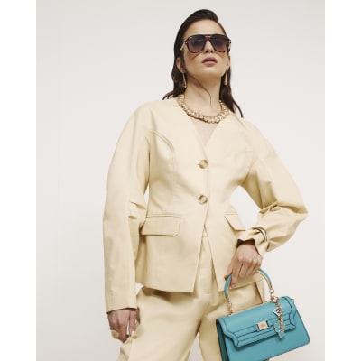 Yellow Collarless Blazer