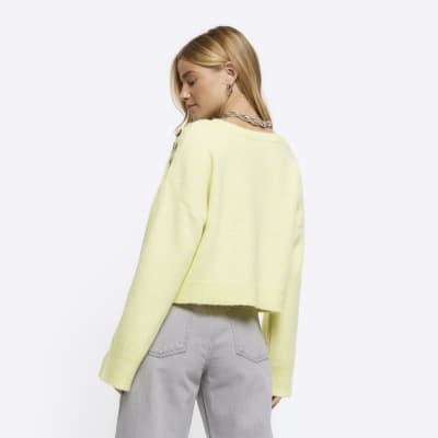 Yellow crop jumper | River Island