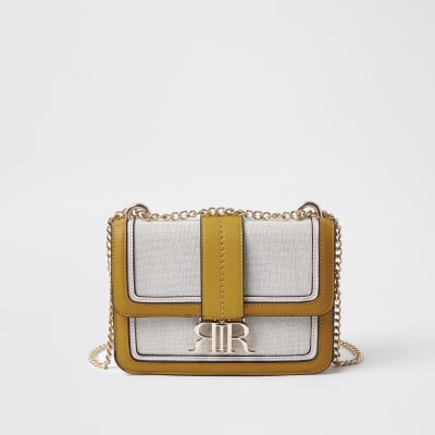 yellow satchel handbag