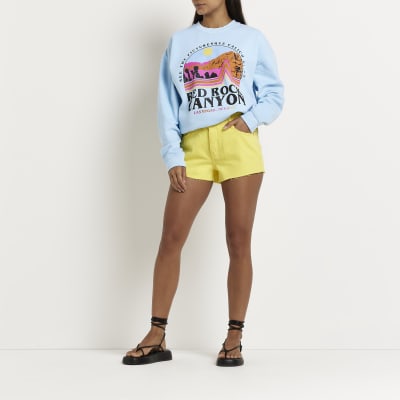 yellow graphic shorts