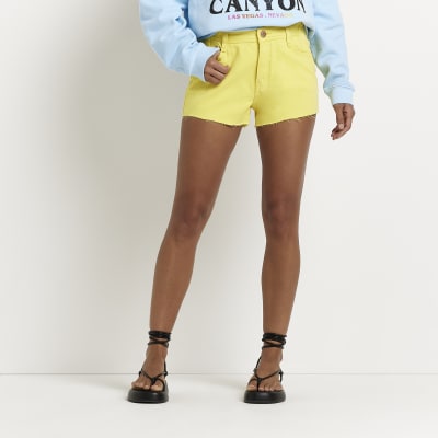 yellow graphic shorts