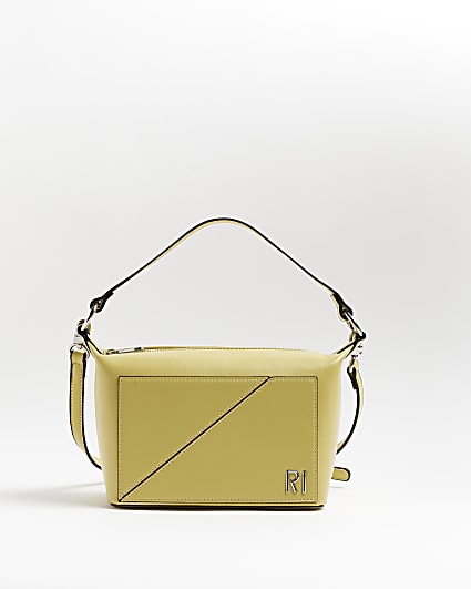 Yellow faux leather cross body bag