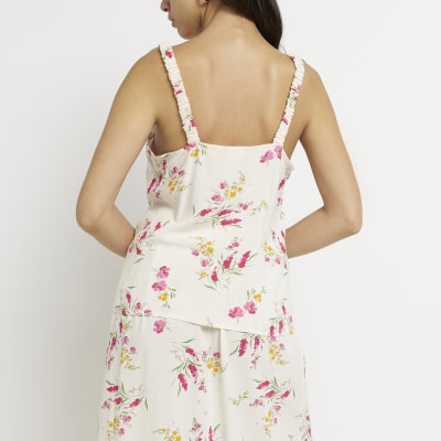 Yellow floral cami top