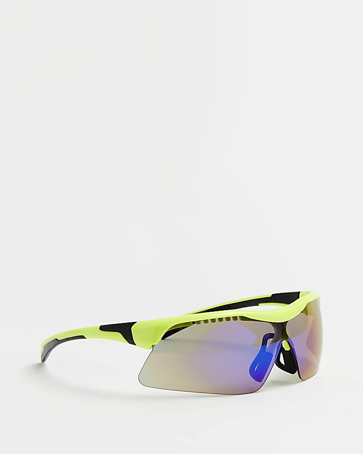 Yellow Fluorescent visor sunglasses