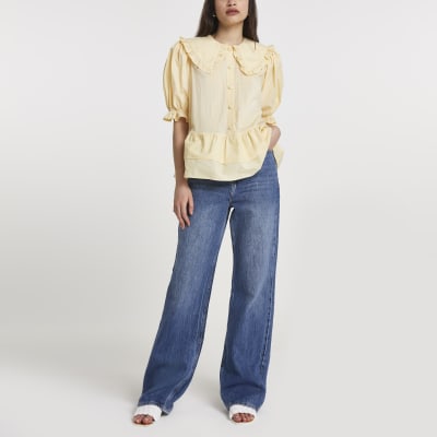 river island yellow blouse