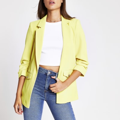 yellow short blazer