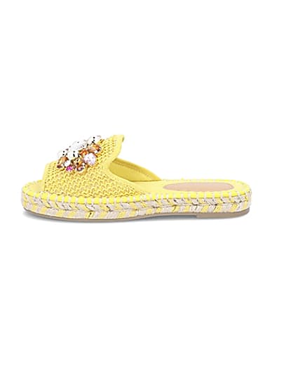 360 degree animation of product Yellow gem embellished espadrille sandals frame-6
