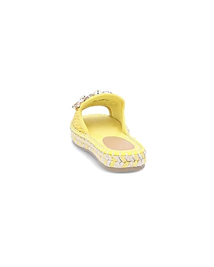 360 degree animation of product Yellow gem embellished espadrille sandals frame-11