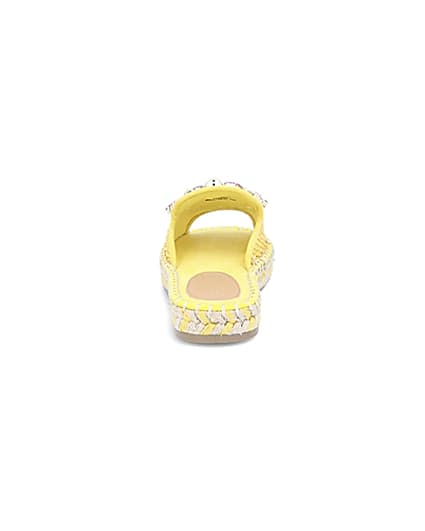 360 degree animation of product Yellow gem embellished espadrille sandals frame-12
