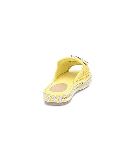 360 degree animation of product Yellow gem embellished espadrille sandals frame-13