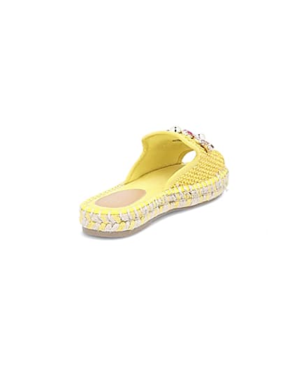 360 degree animation of product Yellow gem embellished espadrille sandals frame-14