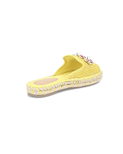 360 degree animation of product Yellow gem embellished espadrille sandals frame-15