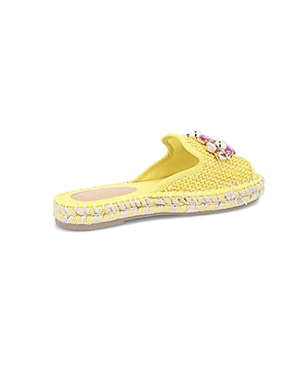 360 degree animation of product Yellow gem embellished espadrille sandals frame-16