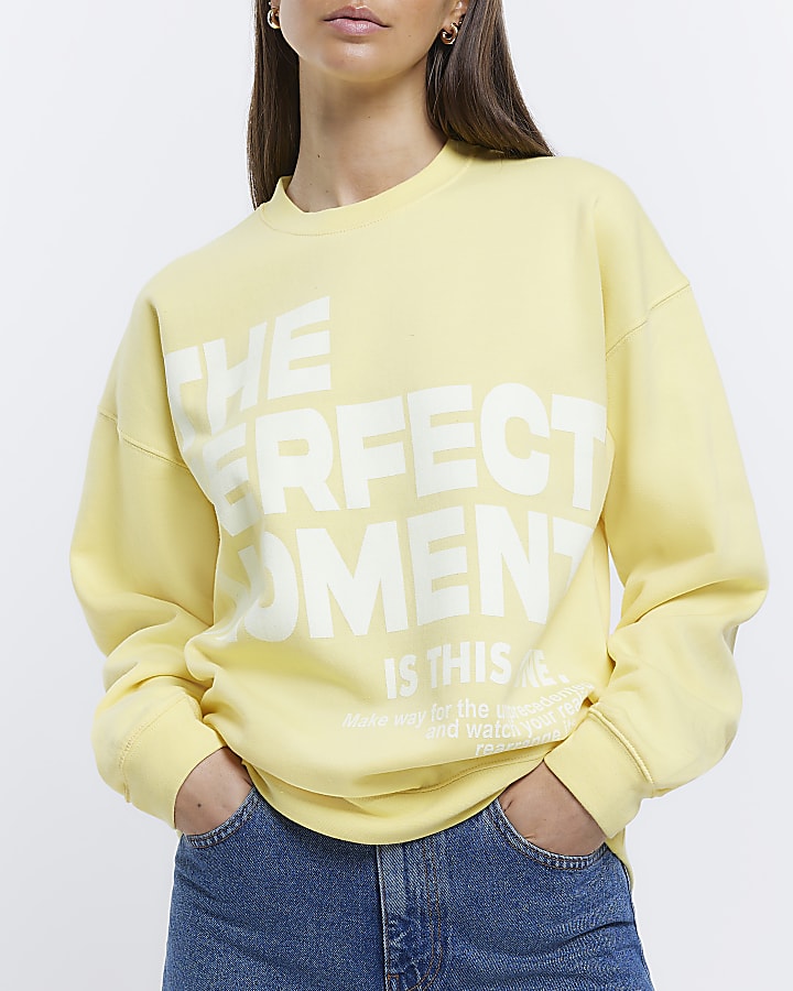 Yellow graphic print sweatshirt
