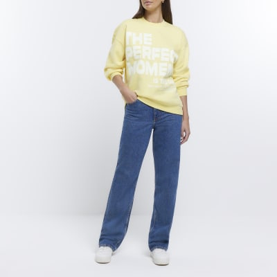 Yellow graphic print sweatshirt