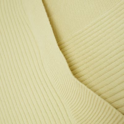 Yellow knit wrap jumper