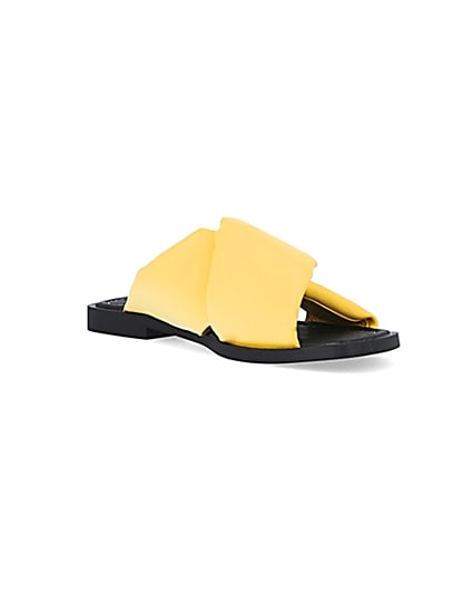 360 degree animation of product Yellow leather cross over sandals frame-18