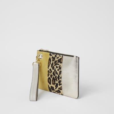 leopard print clutch bag river island