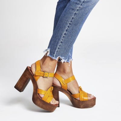river island yellow heels