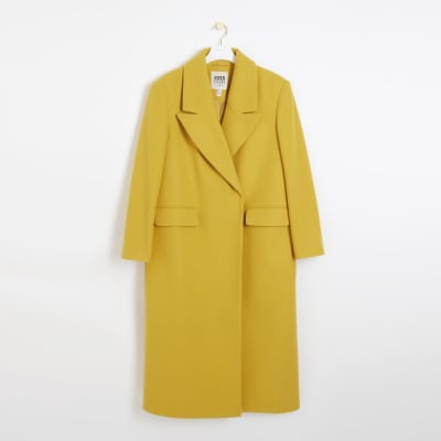 Yellow longline coat River Island