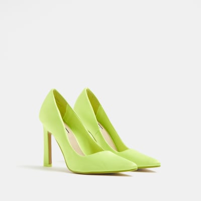 green patent court shoes