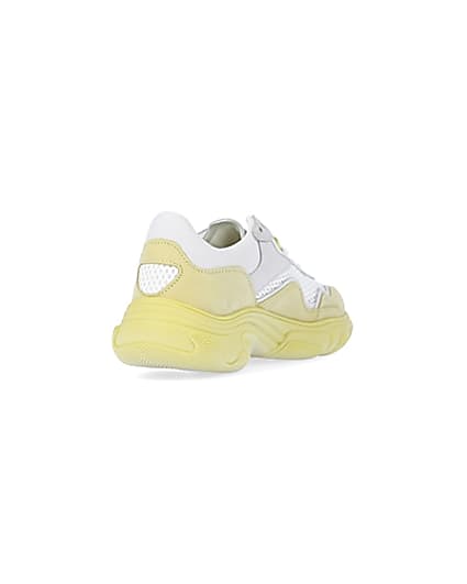 360 degree animation of product Yellow NUSHU leather chunky trainers frame-11