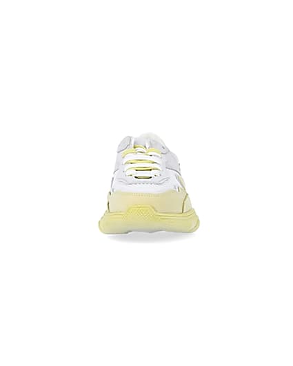 360 degree animation of product Yellow NUSHU leather chunky trainers frame-21