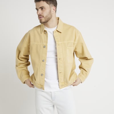 Pastel yellow denim jacket best sale