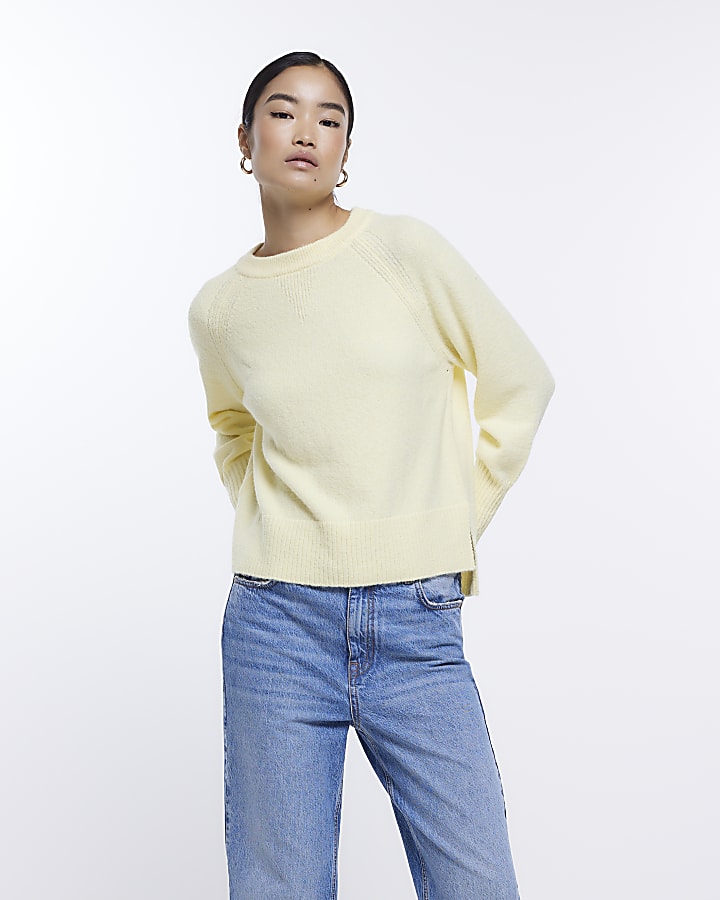 Yellow oversized knit jumper