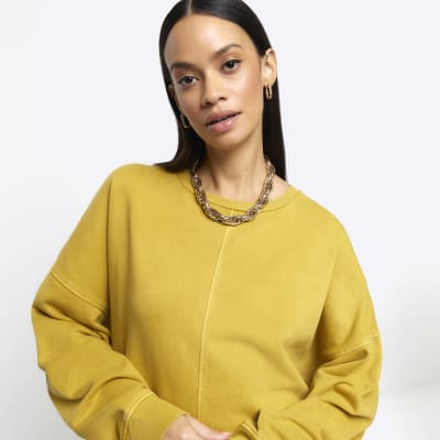 Yellow Oversized Sweatshirt River Island