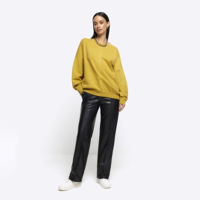 Yellow oversized sweatshirt | River Island