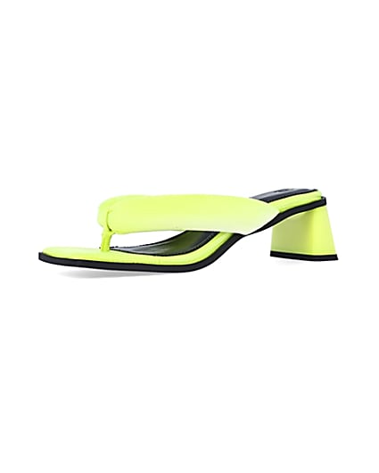 360 degree animation of product Yellow padded heeled mules frame-1