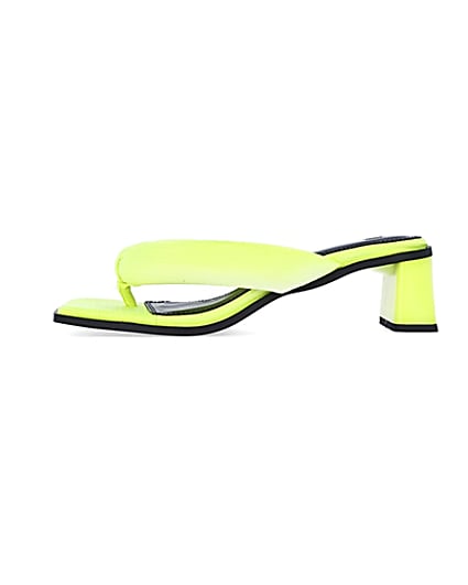 360 degree animation of product Yellow padded heeled mules frame-3