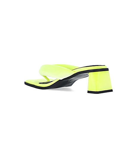 360 degree animation of product Yellow padded heeled mules frame-6