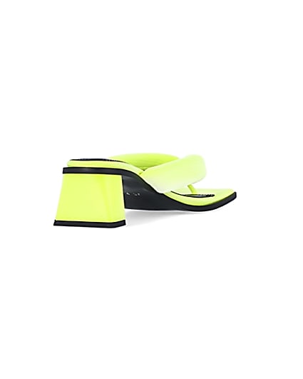 360 degree animation of product Yellow padded heeled mules frame-11