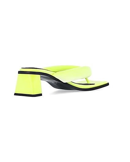360 degree animation of product Yellow padded heeled mules frame-12