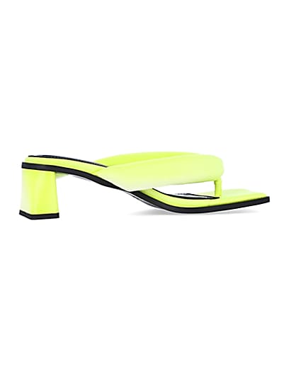 360 degree animation of product Yellow padded heeled mules frame-14
