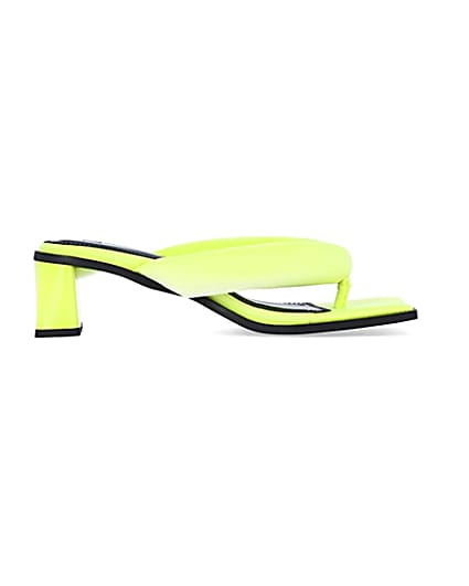 360 degree animation of product Yellow padded heeled mules frame-15