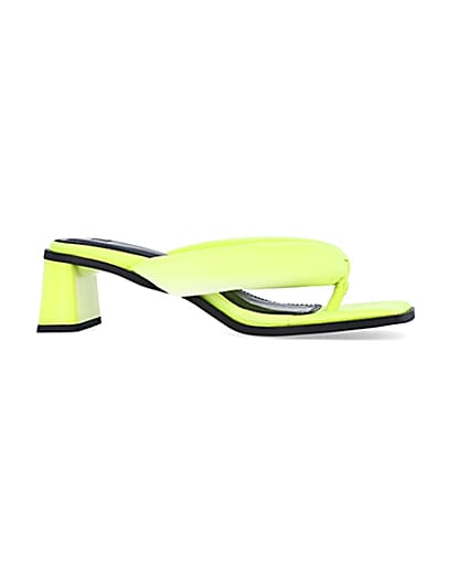 360 degree animation of product Yellow padded heeled mules frame-16