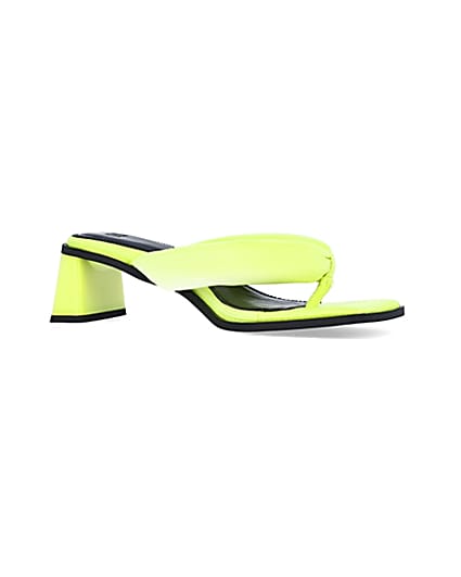 360 degree animation of product Yellow padded heeled mules frame-17