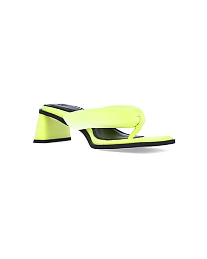 360 degree animation of product Yellow padded heeled mules frame-18