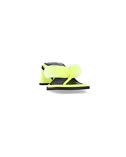 360 degree animation of product Yellow padded heeled mules frame-20