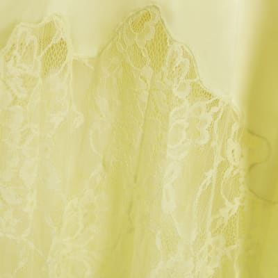 Yellow Premium Satin Lace Midi Slip Dress | River Island
