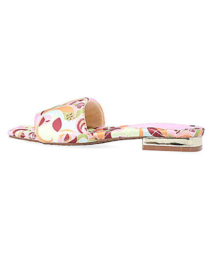 360 degree animation of product Yellow print padded sandals frame-4
