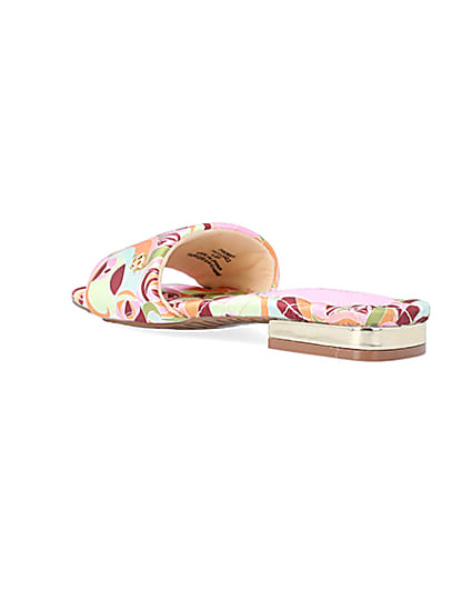 360 degree animation of product Yellow print padded sandals frame-6